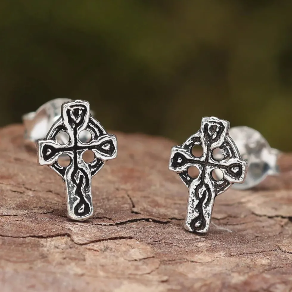 Keltenkreuz Ohrstecker 925 Silber Ohrschmuck