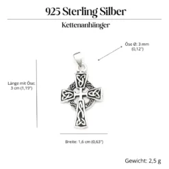 Keltenkreuz 925 Silber Schmuck Kettenanhänger 925/000