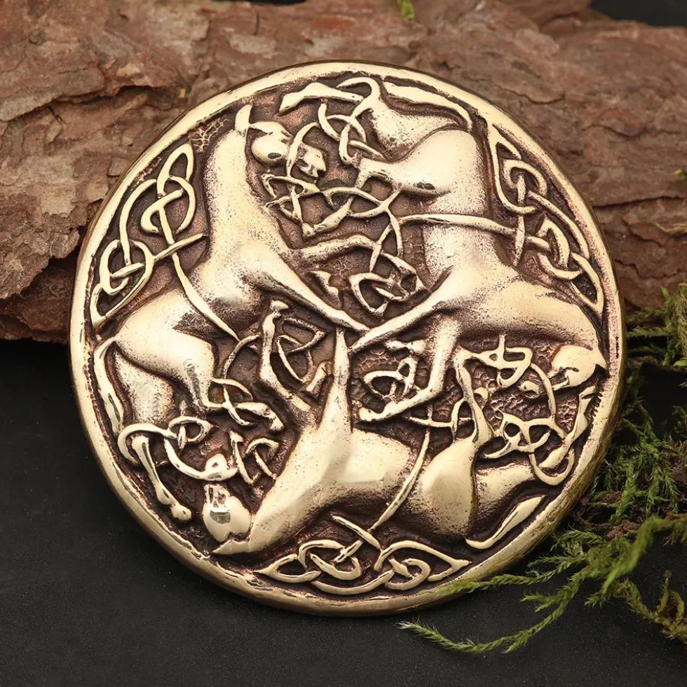 Kelten Pferde Brosche Bronze Gewandnadel Schmuck Mittelalter