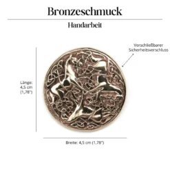 Kelten Pferde Brosche Bronze Gewandnadel Schmuck Mittelalter