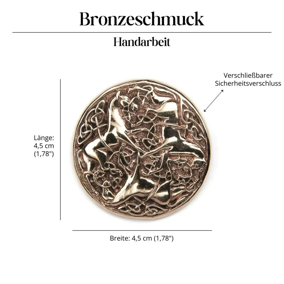 Kelten Pferde Brosche Bronze Gewandnadel Schmuck Mittelalter