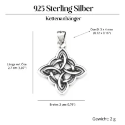 Kelten Quadrat Anhänger Silber keltischer Kettenanhänger 925/000