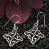Kelten Quadrat Silber Ohrhänger keltischer Ohrschmuck 925 Silber (Paar)