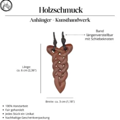 Kelten Schmuck aus Holz Kunst Handwerk geschnitzt