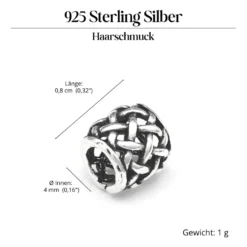 Keltische Bartperle Keltenknoten 925 Silber Bartschmuck