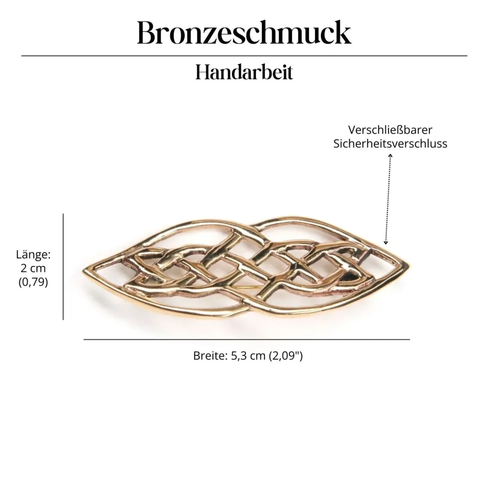 Keltische Knoten Brosche Bronze Gewandnadel Schmuck Mittelalter