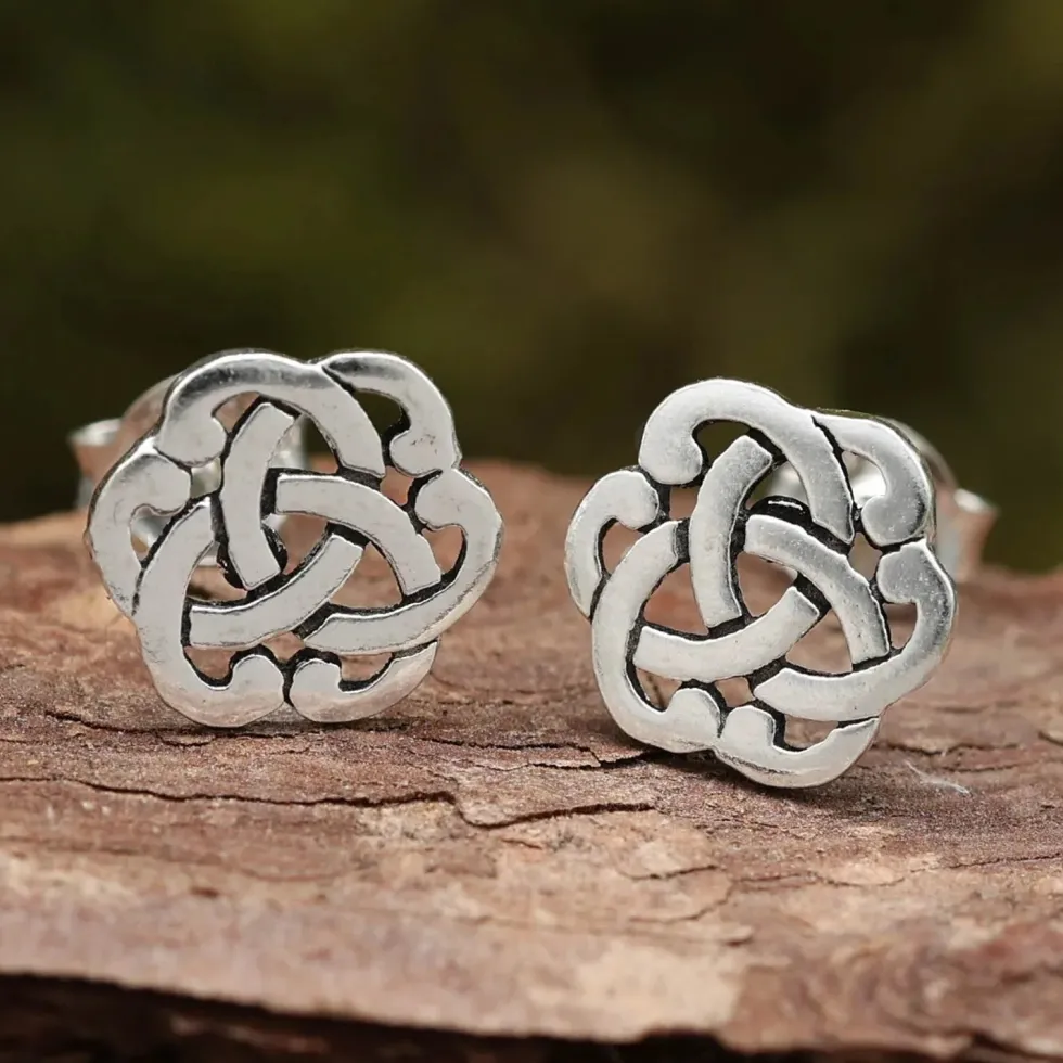 Keltische Ohrstecker 925 Silber Ohrschmuck Triquetta Keltenknoten
