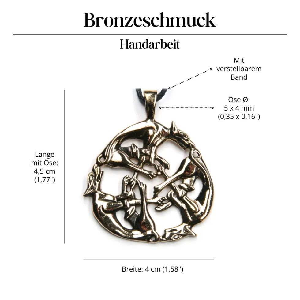 Keltischer Anhänger Schmuck Wilde Jagd Bronze