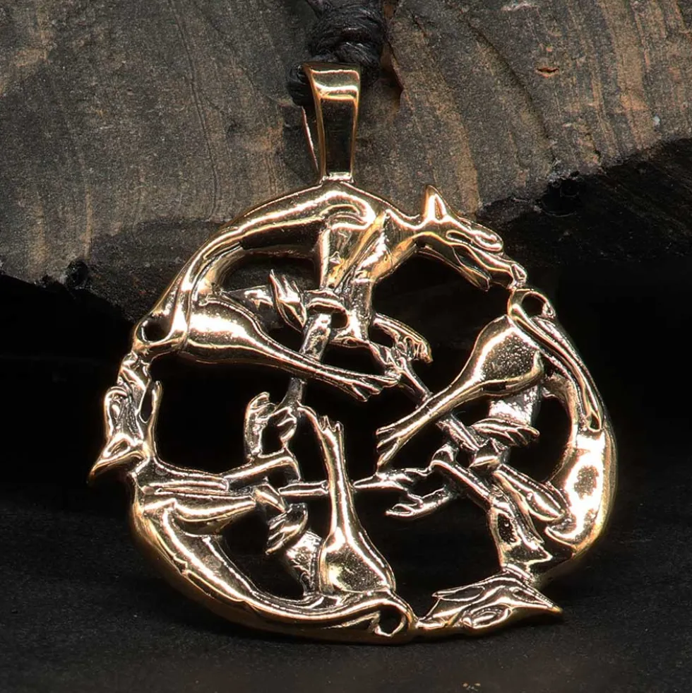 Keltischer Anhänger Schmuck Wilde Jagd Bronze