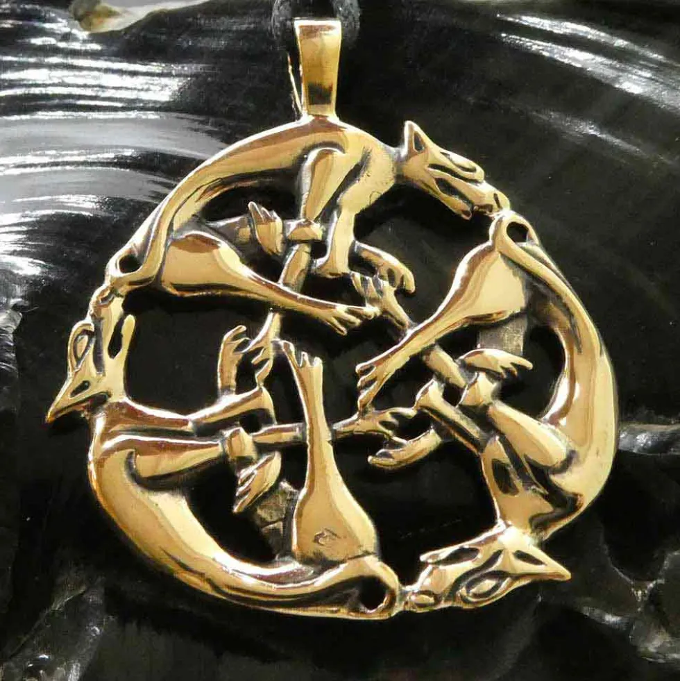 Keltischer Anhänger Schmuck Wilde Jagd Bronze