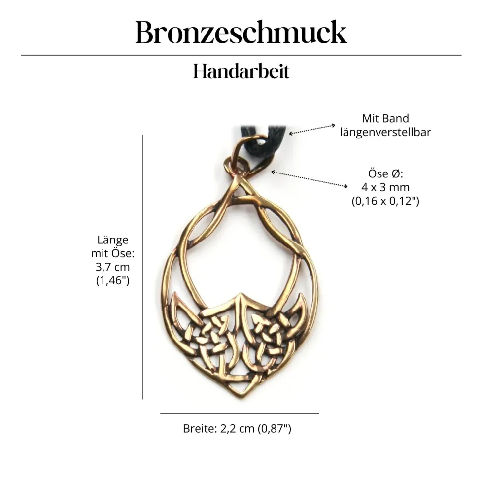 keltischer Bronzeschmuck Anhänger Keltenblatt