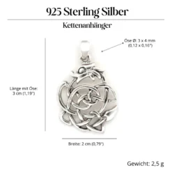 Keltischer Drache Anhänger Silber Kelten Knoten fein gearbeitet 925/000