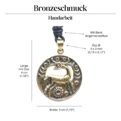 Keltischer Hirsch Schmuck Bronze Anhänger