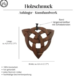 keltischer Holz Schmuck Taliesin Kettenanhänger