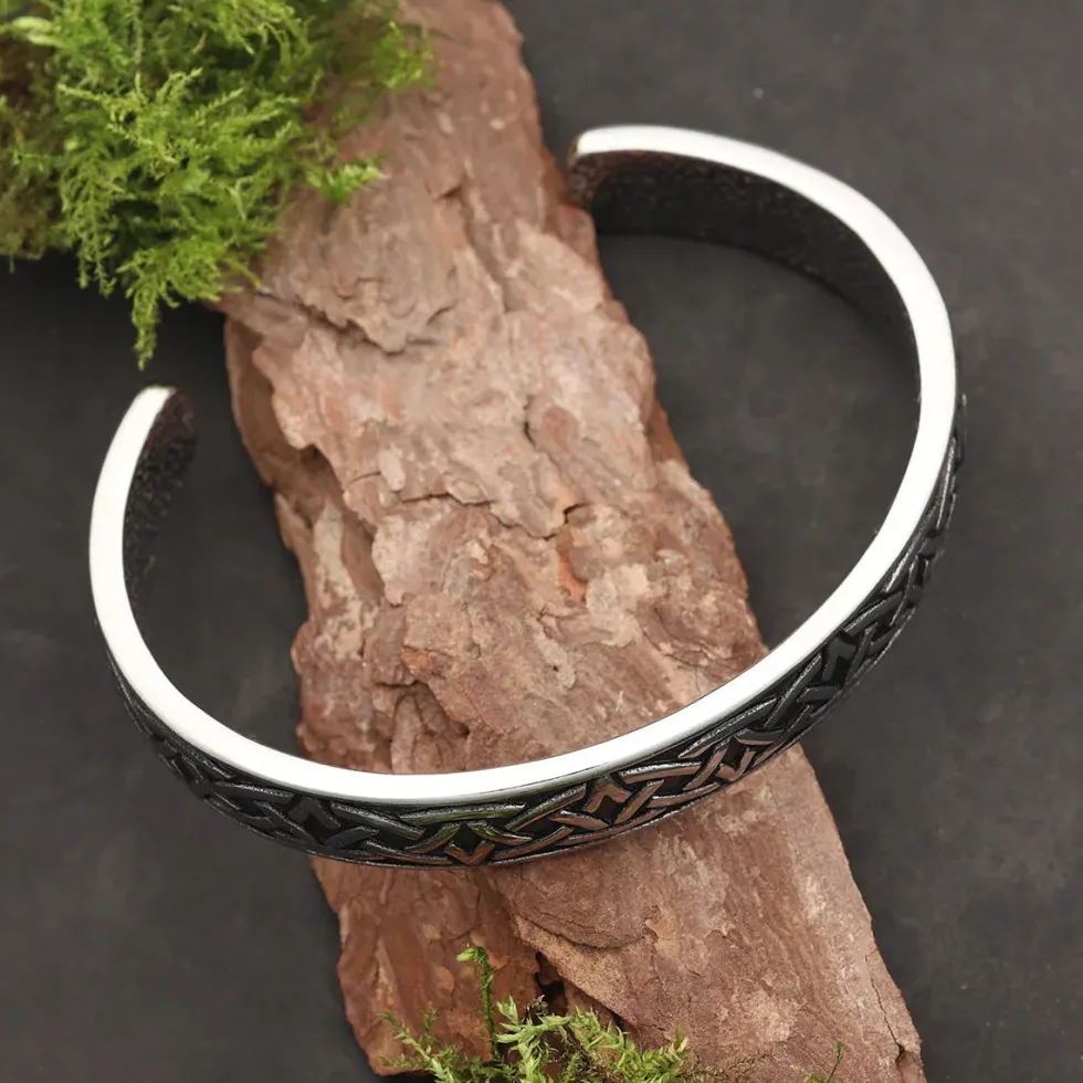 Keltischer Knoten Armreif Edelstahl Kelten Armspange Biker