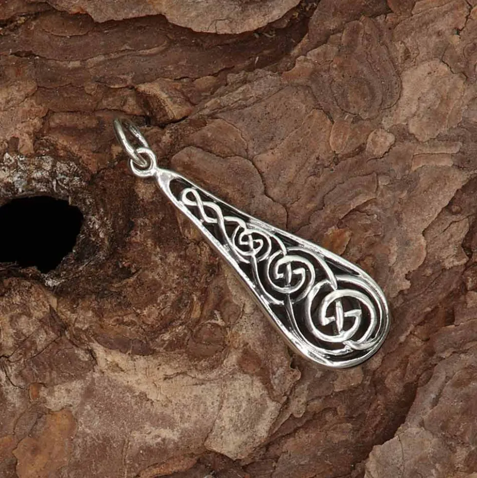 Keltischer Knoten in Tropfenform Kettenanhänger 925 Silber