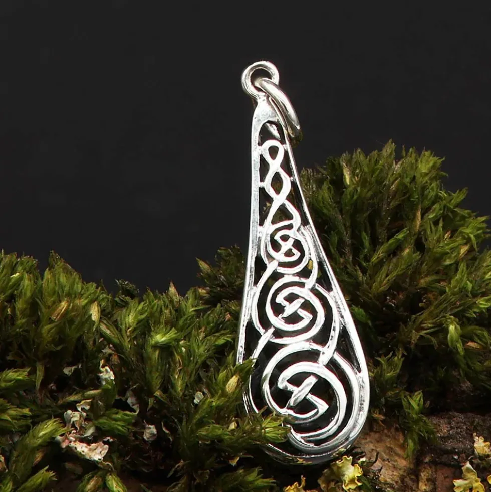 Keltischer Knoten in Tropfenform Kettenanhänger 925 Silber