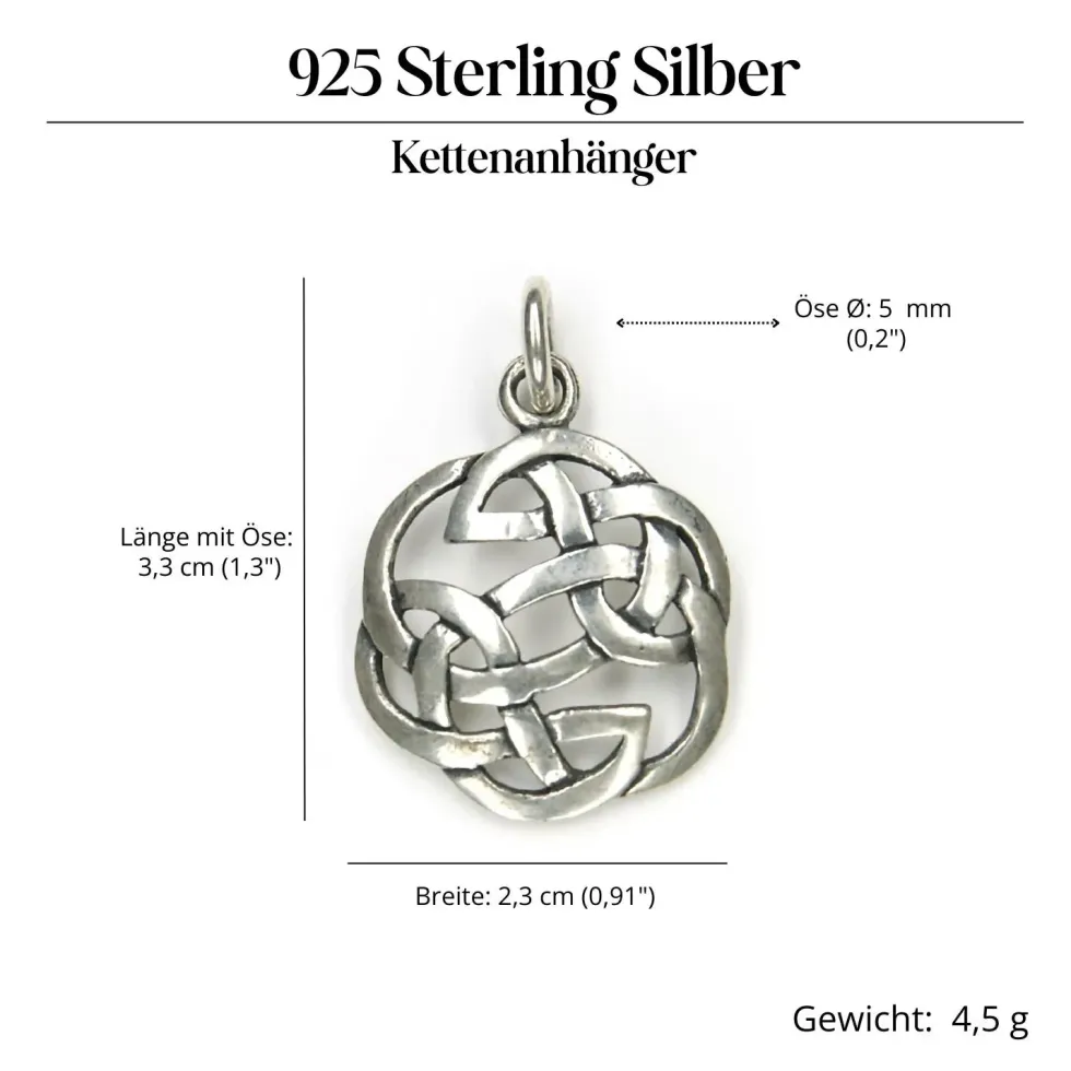 Keltischer Knoten Schmuck 925 Silber Anhänger 925/000