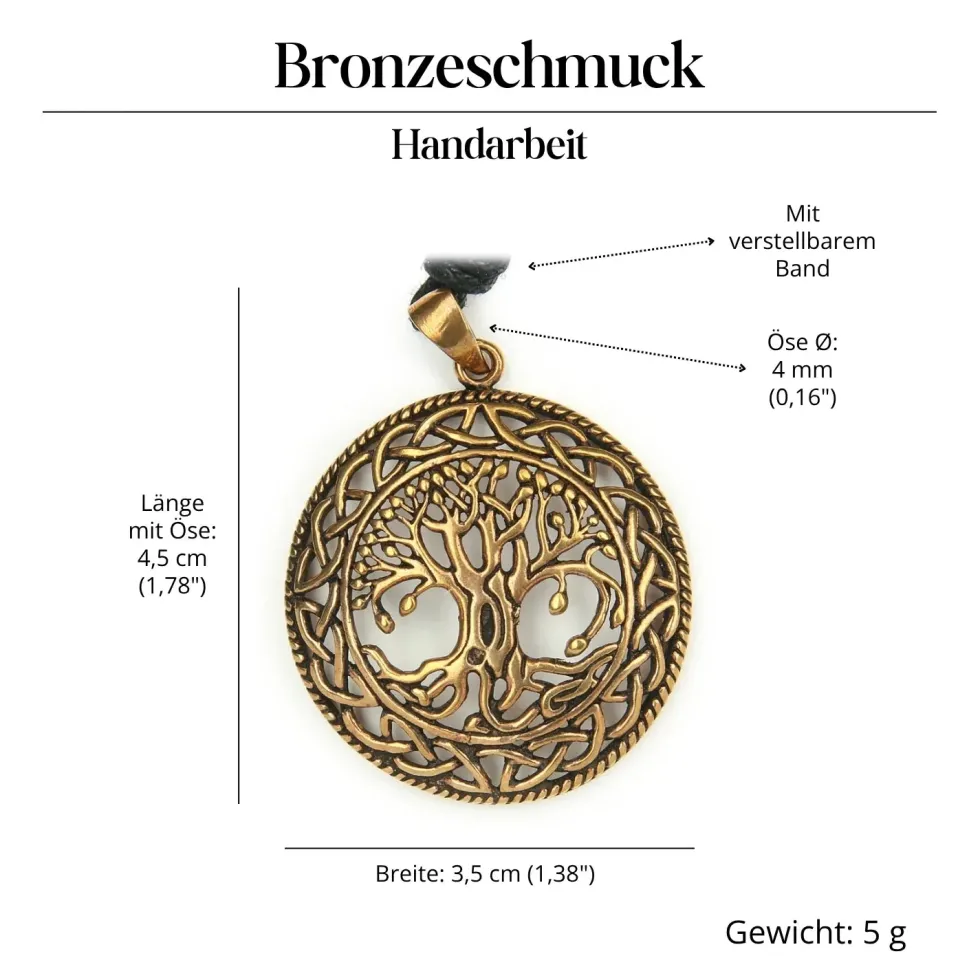 Keltischer Lebensbaum Anhänger Schmuck Bronze