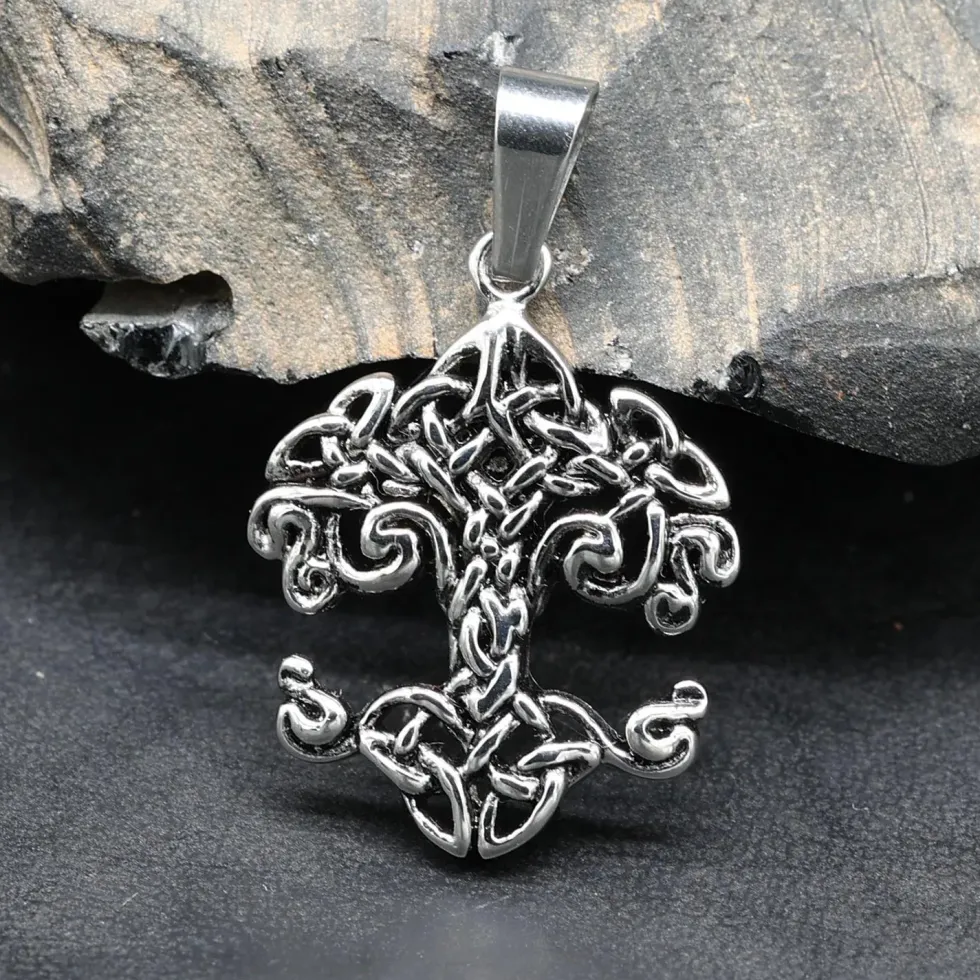 Keltischer Lebensbaum Schmuck Edelstahl Anhänger