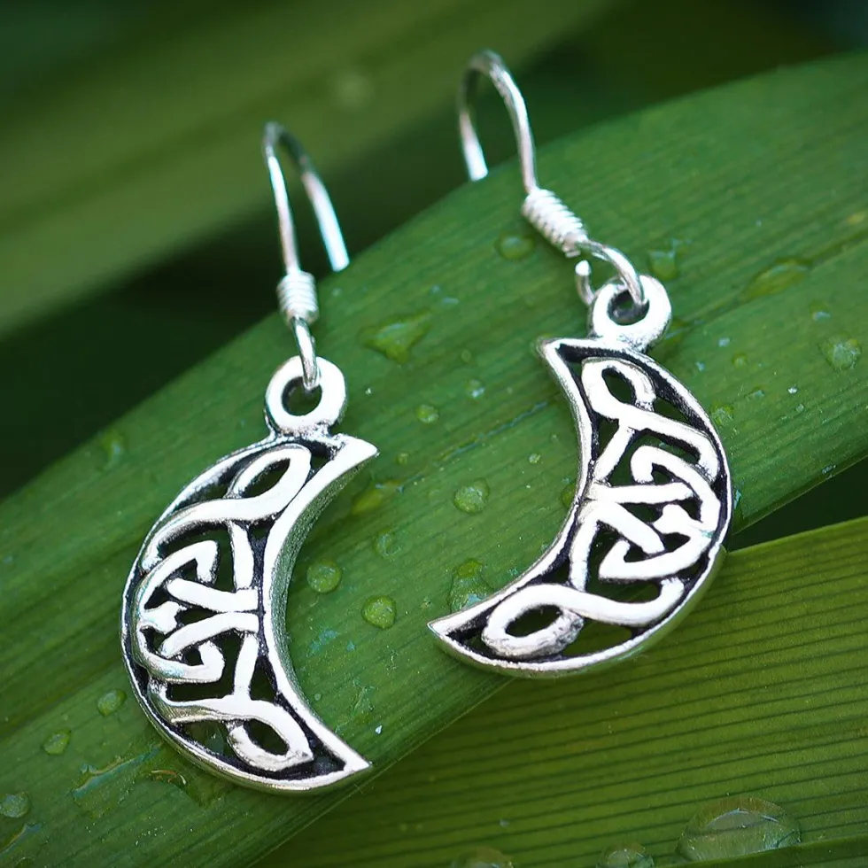 keltischer Mond Ohrhänger 925 Sterlingsilber (Paar)