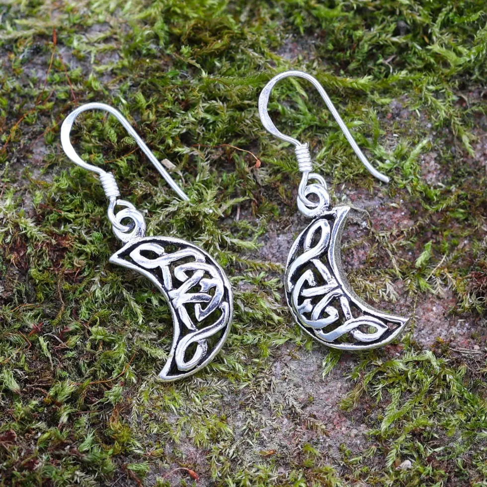 keltischer Mond Ohrhänger 925 Sterlingsilber (Paar)