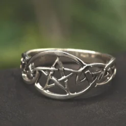Keltischer Pentagramm Ring 925 Silber Schmuck