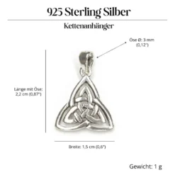 Keltischer Schmuck Anhänger Dreieck Kettenanhänger 925 Silber