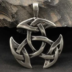 Keltischer Schmuck Anhänger Silber offene Dreifalt 925 Silber