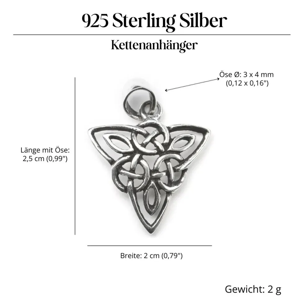 keltischer Schmuck Dreieck Silberschmuck 925/000
