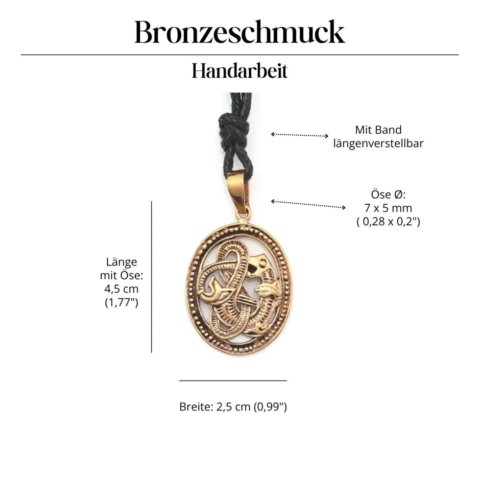 keltische Schlange Schmuck Anhänger Bronze