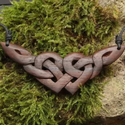 Keltisches Holz Schmuck Collier Kette Handarbeit