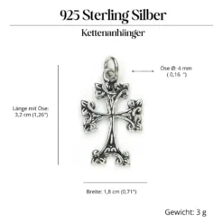 Keltisches Kreuz Anhänger Silberschmuck 925 Silber