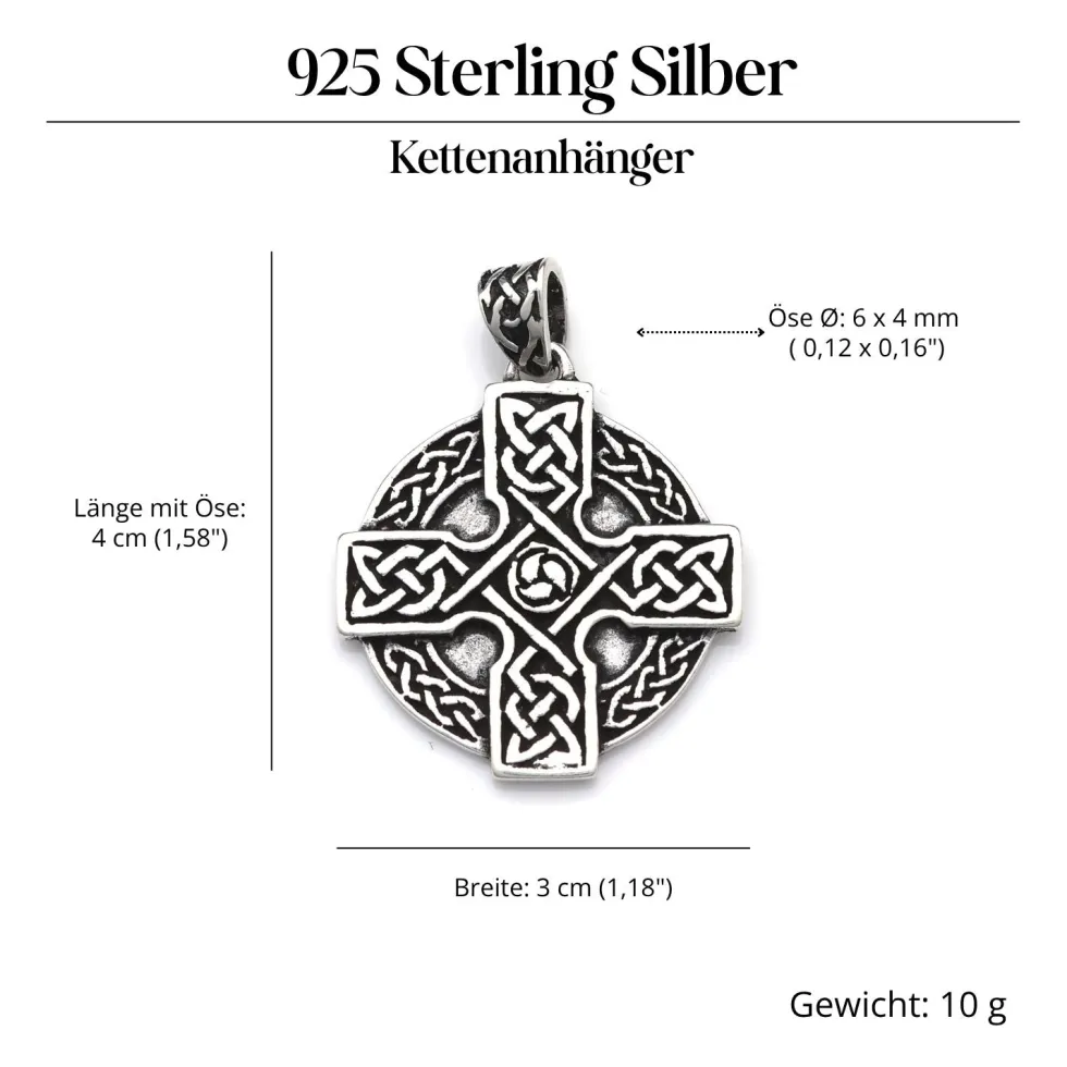 Keltisches Kreuz Schmuck Anhänger Silber 925