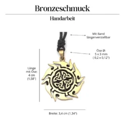keltische Sonne Bronzeschmuck Anhänger