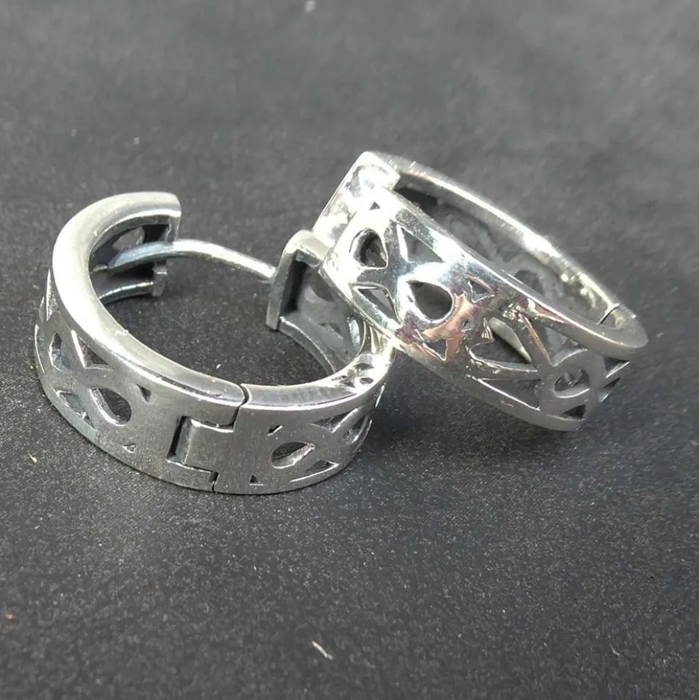 Klapp Creole 18mm 925 Silber Ohrring Knotenmuster (1 Stück)