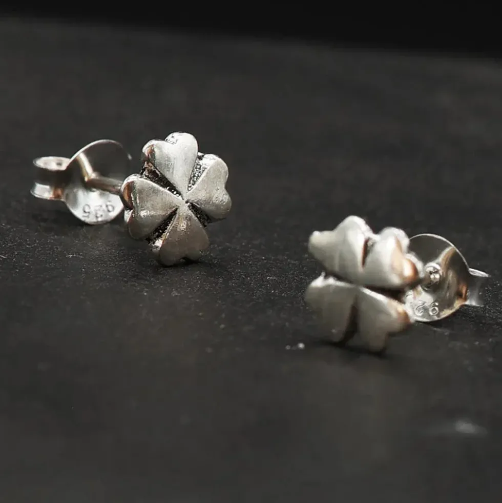 Kleeblatt Ohrstecker Sterlingsilber Ohrschmuck