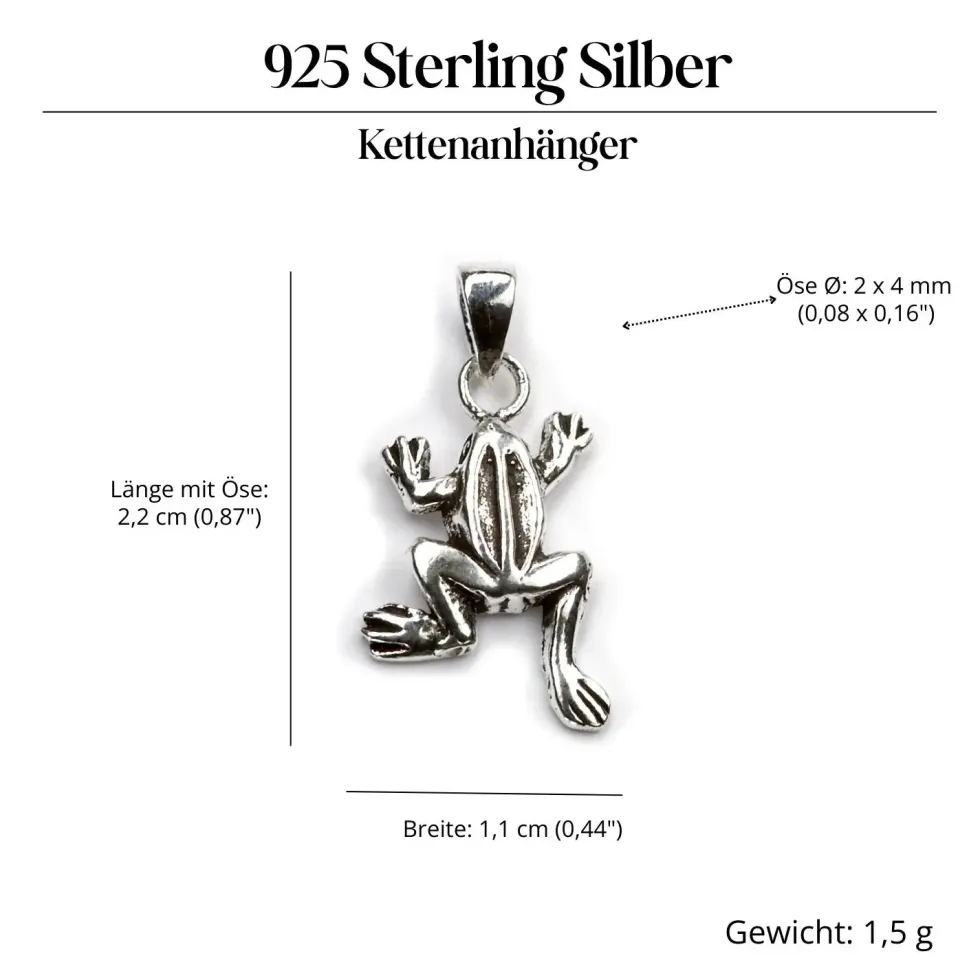 Kleiner Frosch Schmuck Kettenanhänger 925 Silber