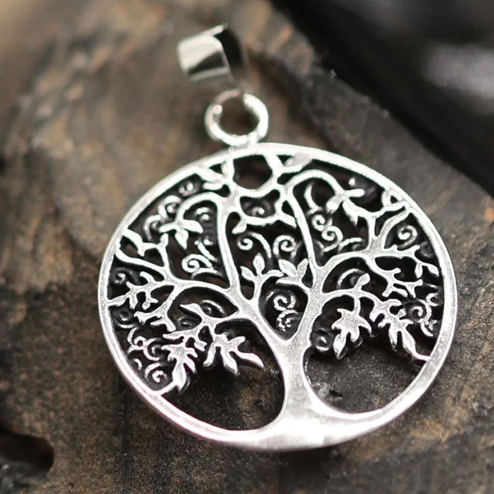 Kleiner Lebensbaum Schmuck 925 Silber Anhänger