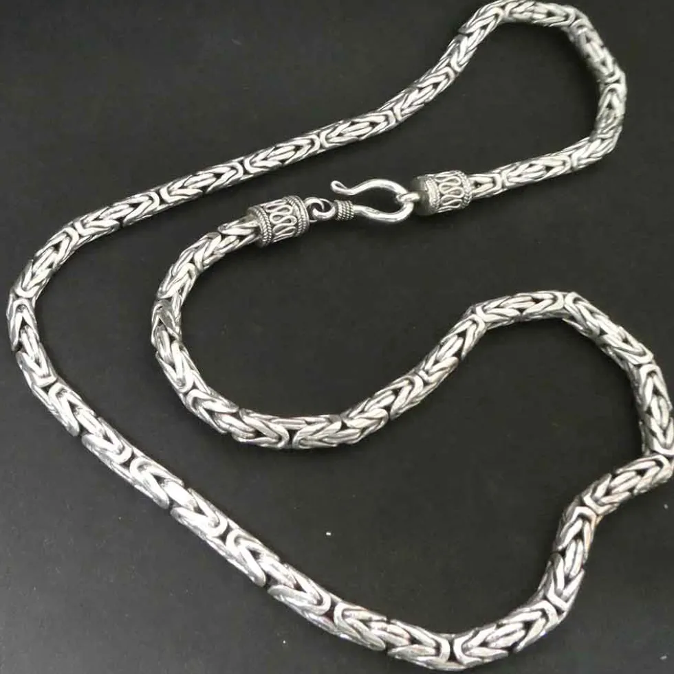 Königskette 925 Silber 4 mm runde massive Kette