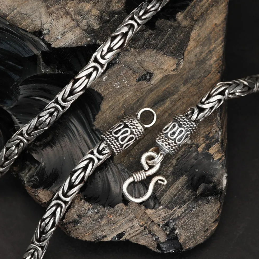 Königskette 925 Silber 4 mm runde massive Kette