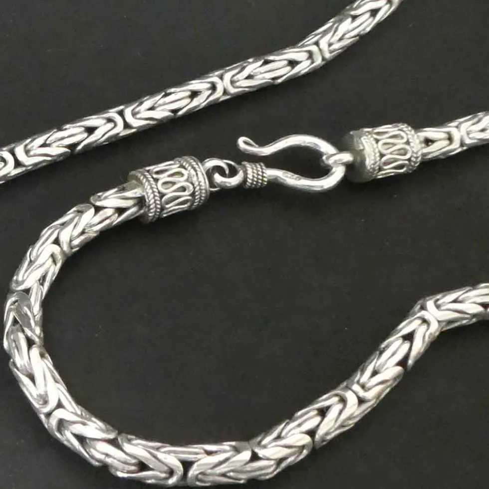 Königskette 925 Silber 4 mm runde massive Kette