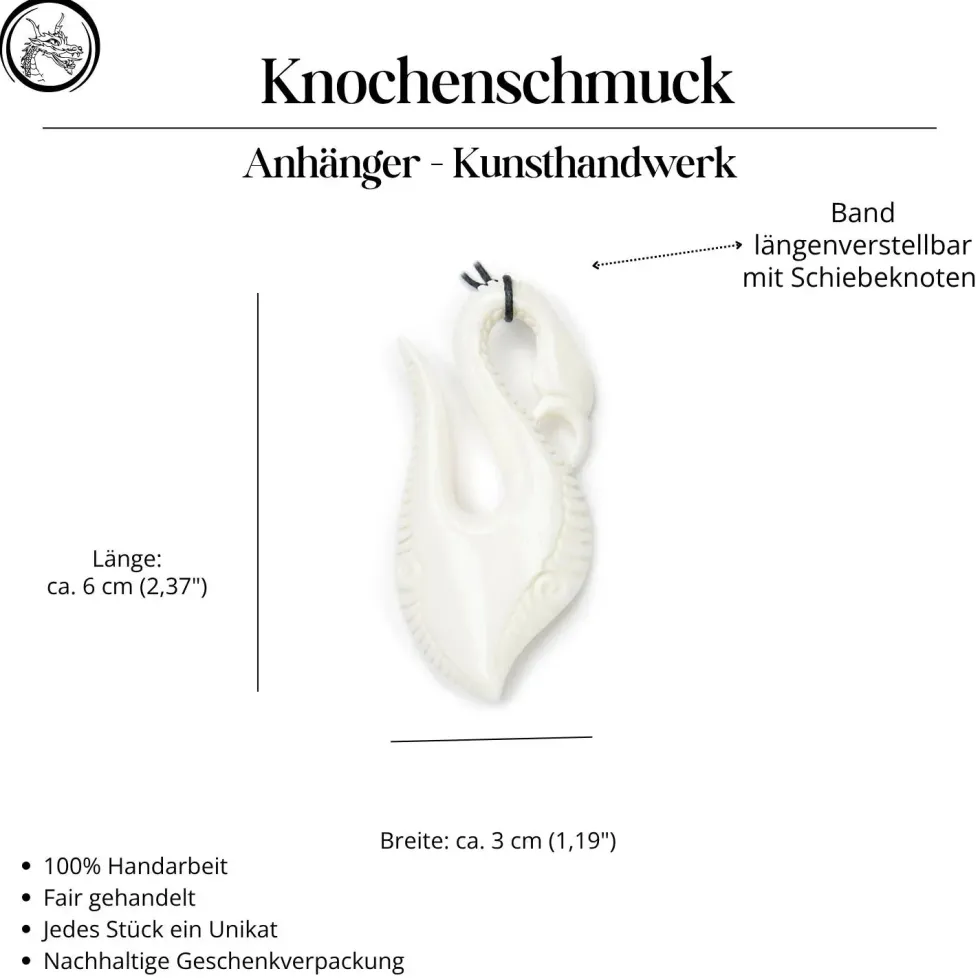 Knochenschmuck Maori Kettenanhänger