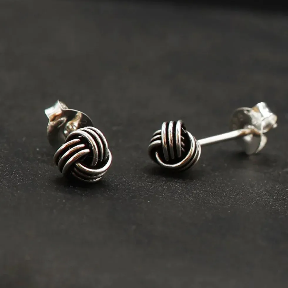 Knoten Ohrstecker 5mm Sterlingsilber Ohrschmuck
