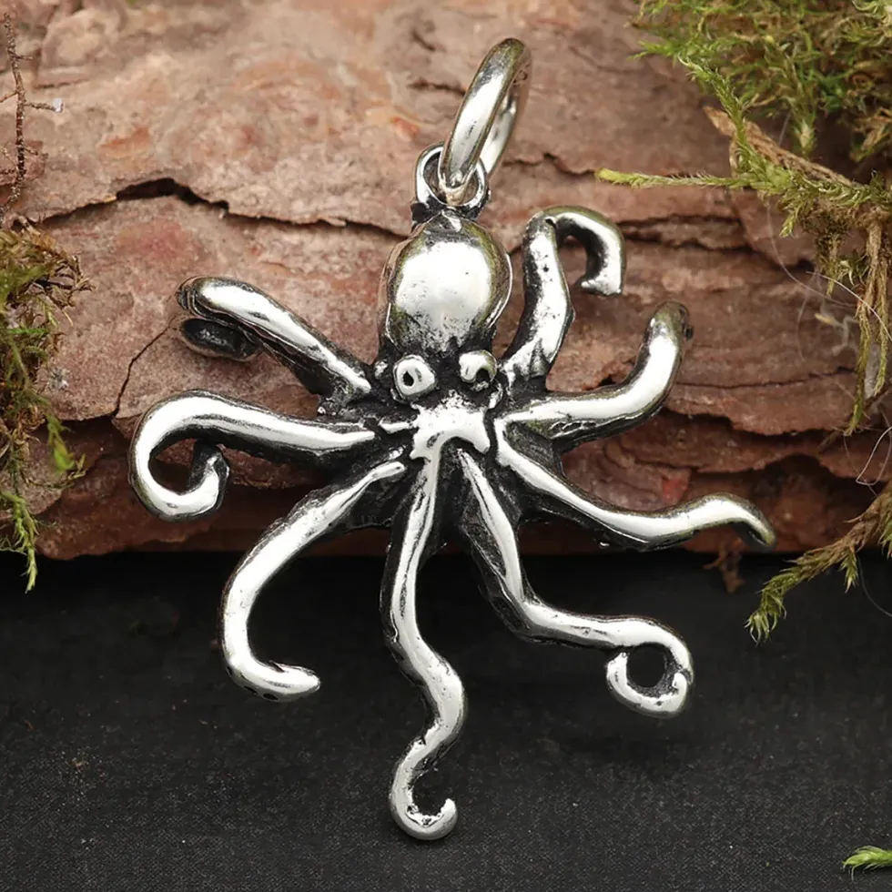 Krake Schmuck Anhänger für Kette 925 Silber