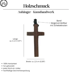 Kreuz Holzschmuck christlicher Schmuck Kettenanhänger