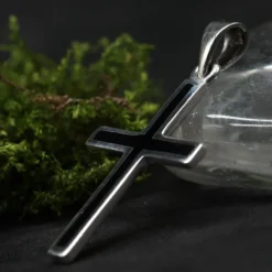 Kreuz mit Onyx Schmuck Kettenanhänger Silber 925