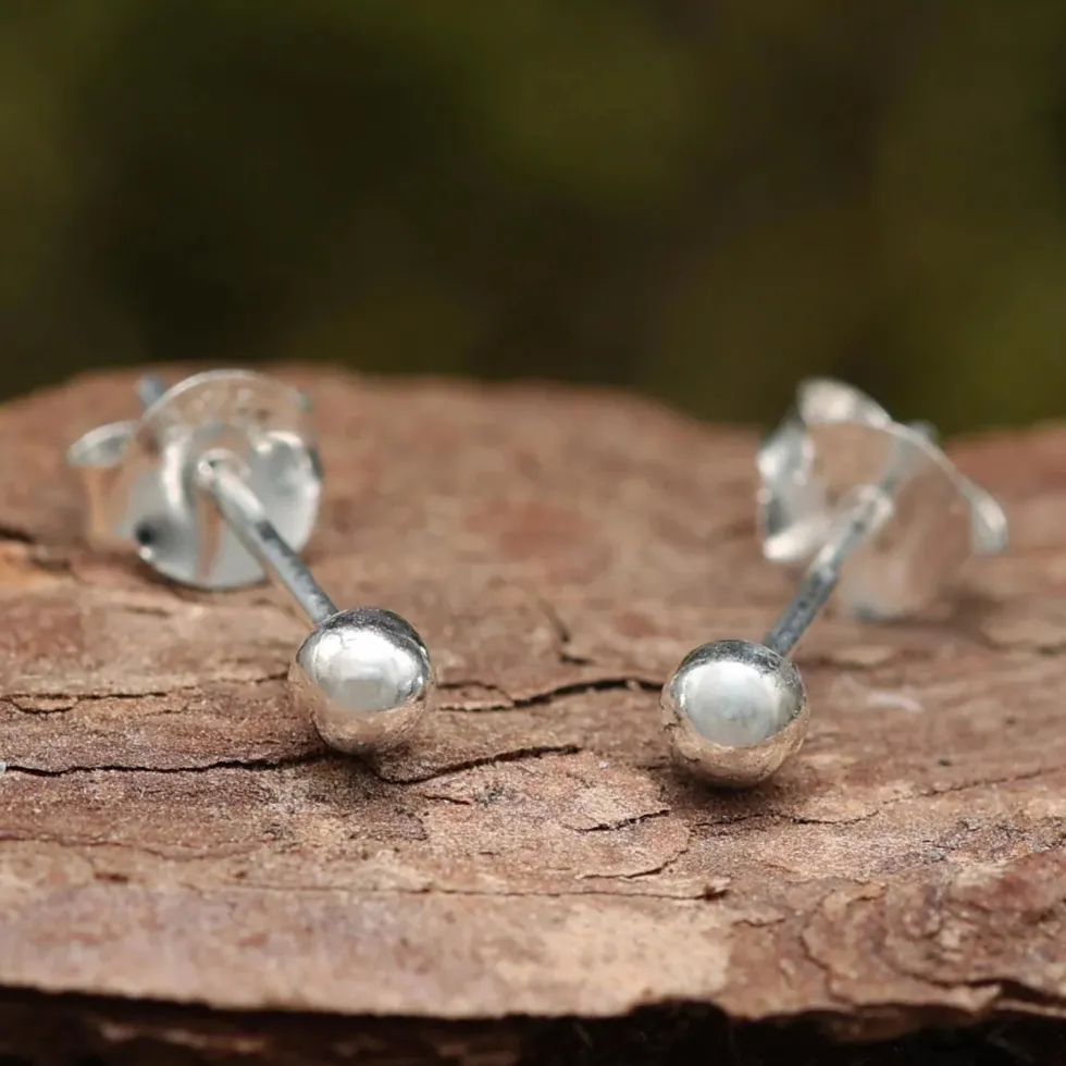 Kugel 3mm Ohrstecker rund elegant 925 Silber Ohrschmuck