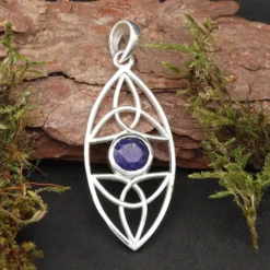 Lapislazuli Edelstein keltischer 925 Silberschmuck Anhänger