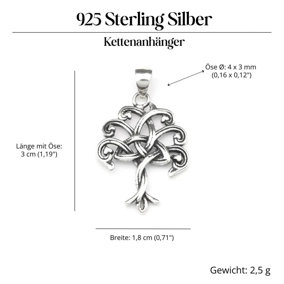 Lebensbaum Anhänger Schmuck Silber Kettenanhänger 925/000 Kelten Knoten